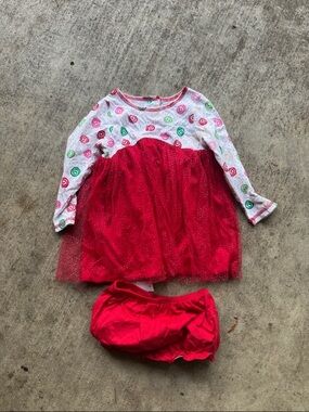 Good Lad Red and White Sparkle Tulle Dress Set